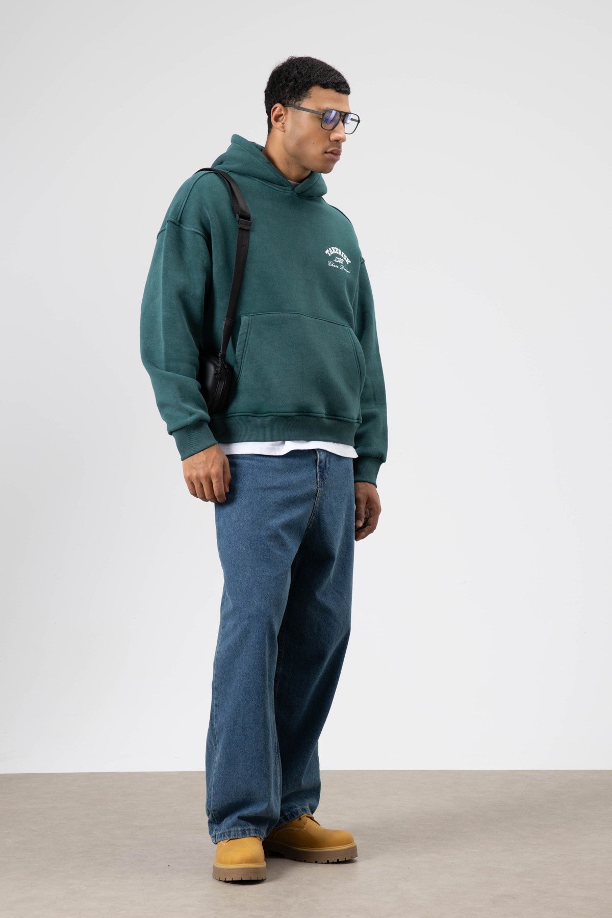 Oversized, Pre-Washed, Boxy-Fit Hooded Sweatshirt