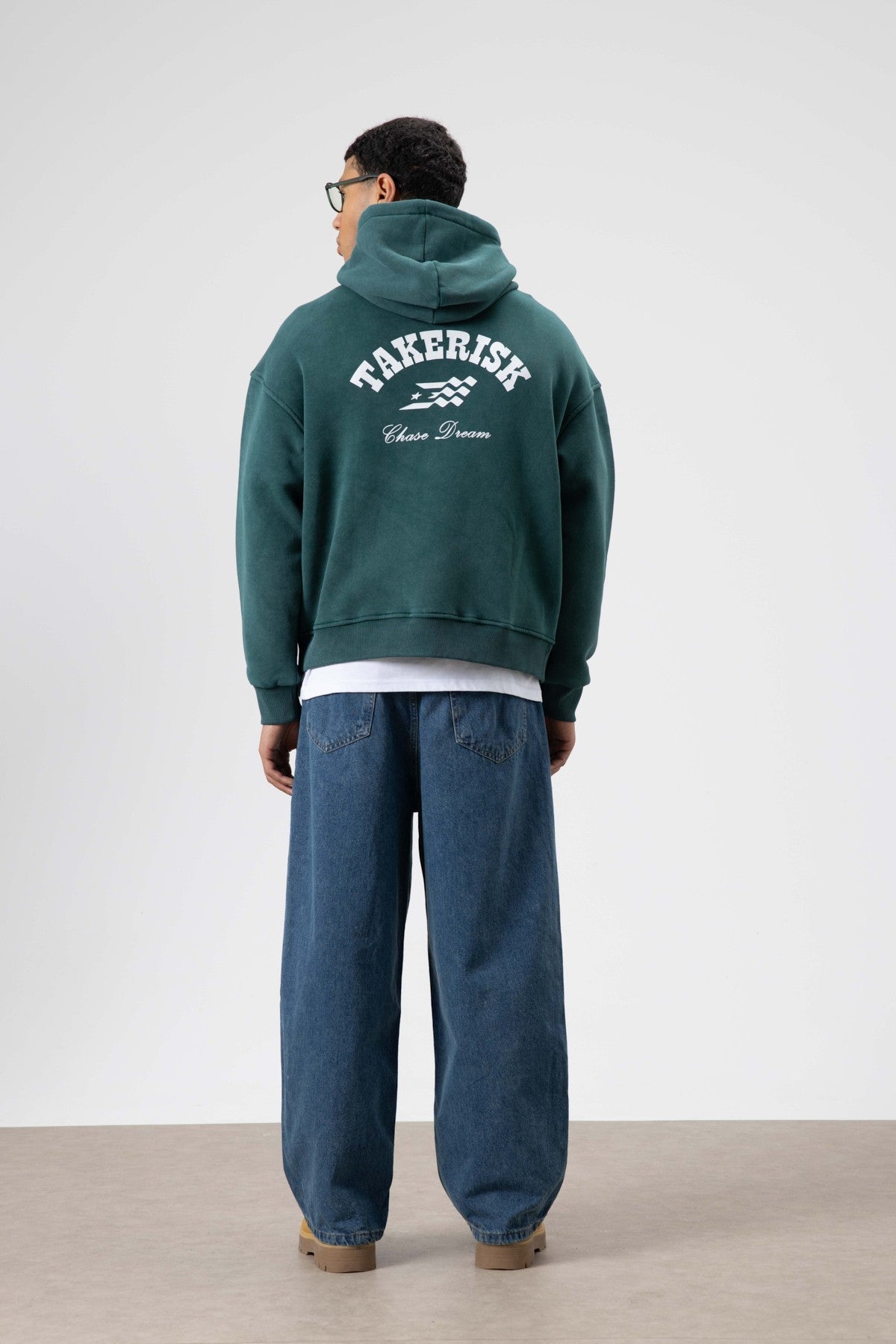 Oversized, Pre-Washed, Boxy-Fit Hooded Sweatshirt