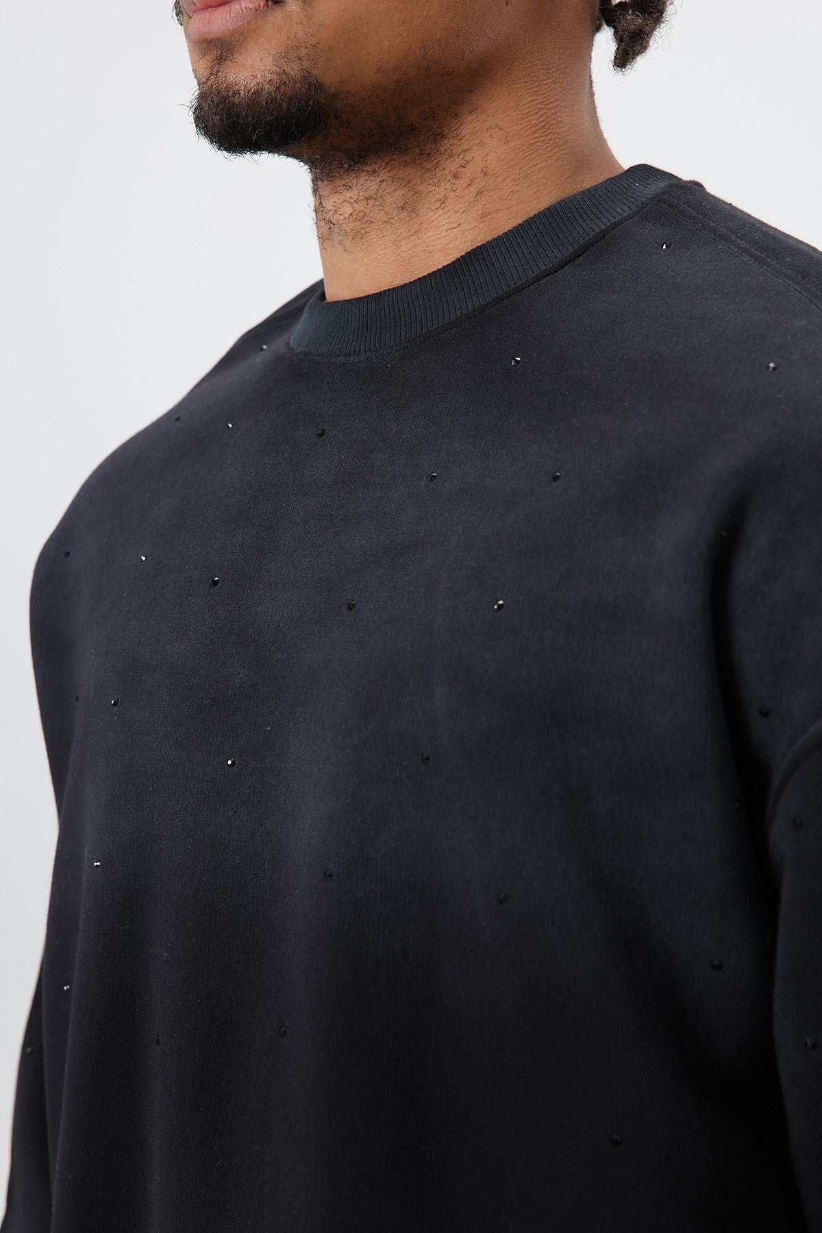 Oversized Sweatshirt with Stone-Washed Details