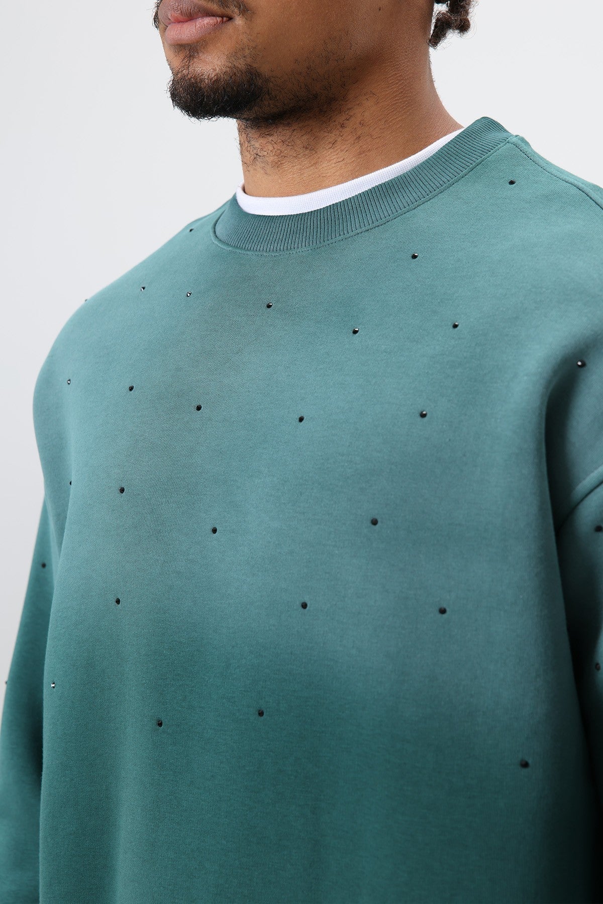 Oversized Sweatshirt with Stone-Washed Details