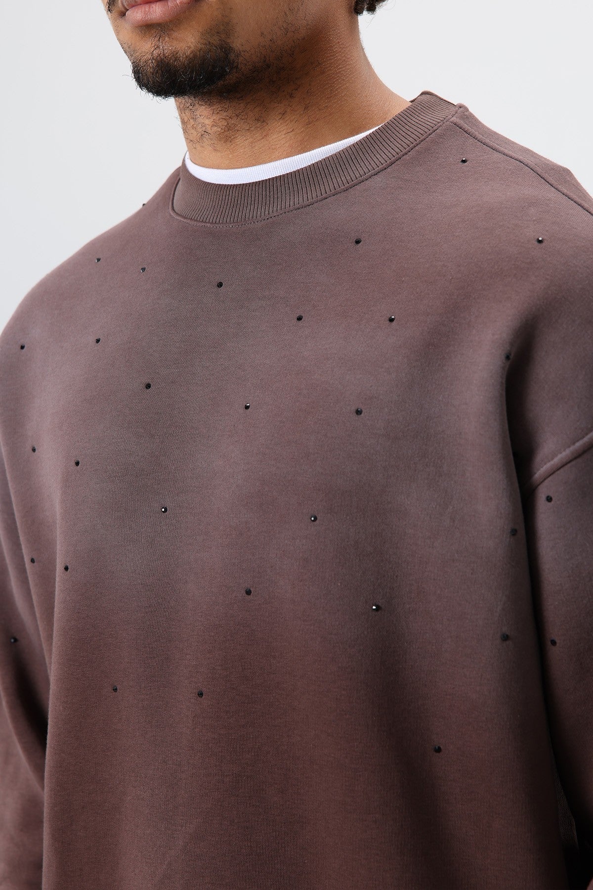 Oversized Sweatshirt with Stone-Washed Details