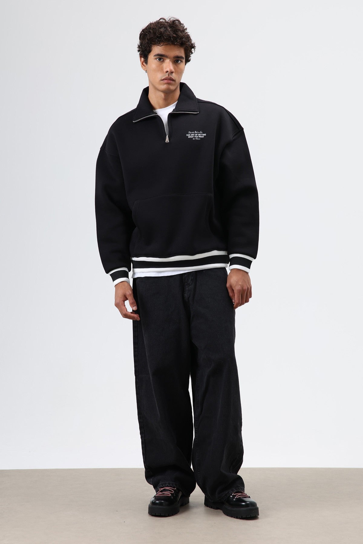 Oversized Polo-Neck Sweatshirt