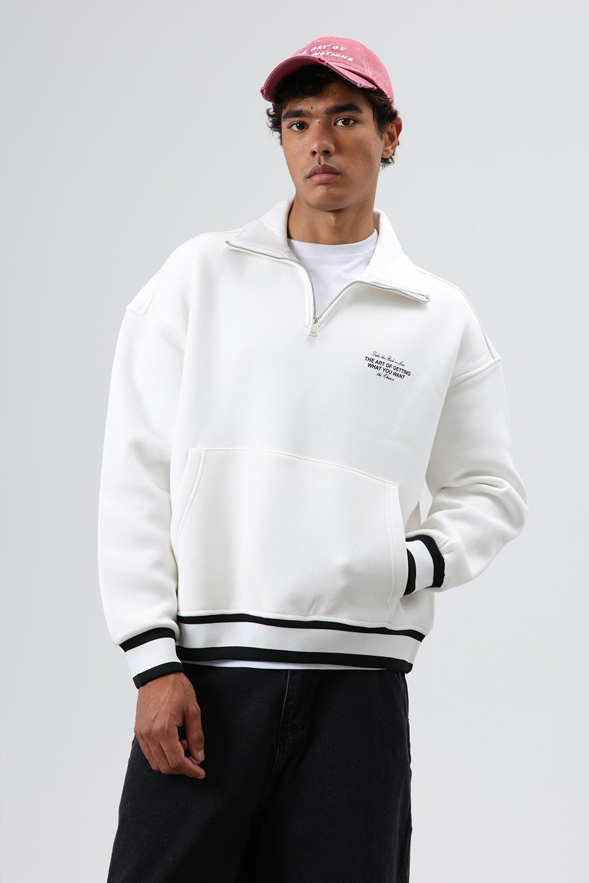 Oversized Polo-Neck Sweatshirt