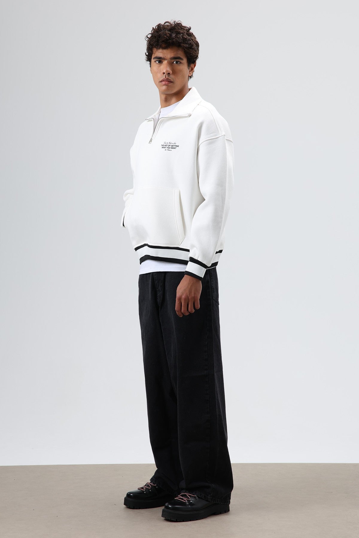 Oversized Polo-Neck Sweatshirt
