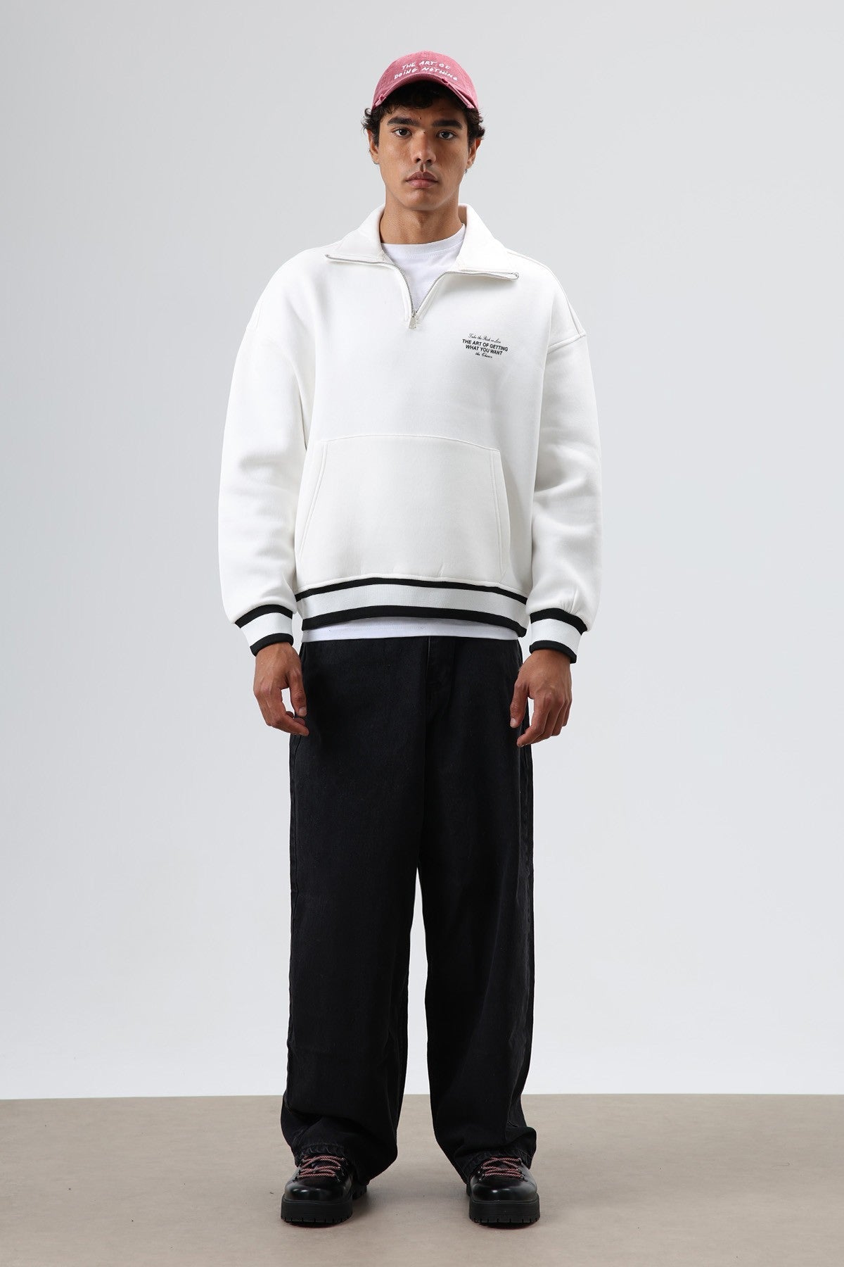 Oversized Polo-Neck Sweatshirt