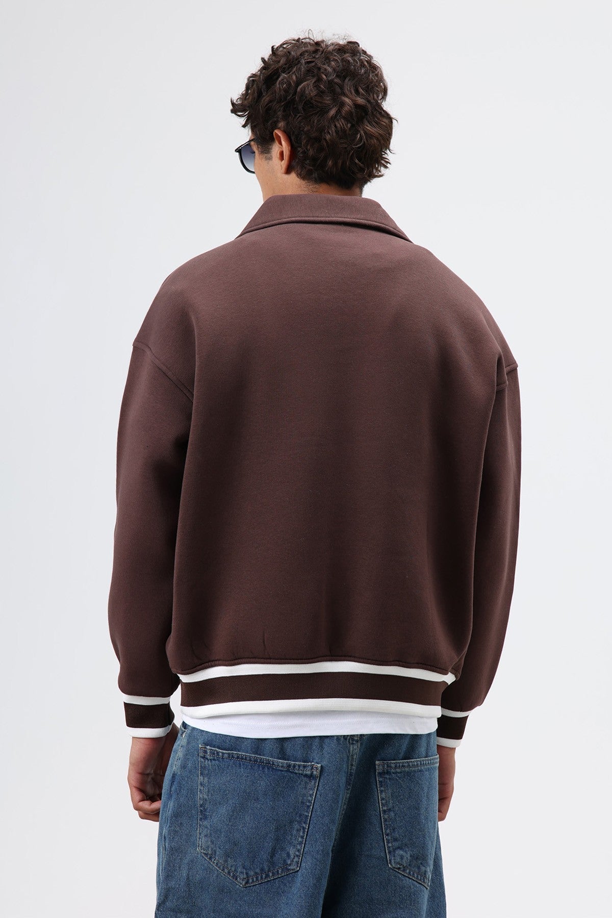 Oversized Polo-Neck Sweatshirt