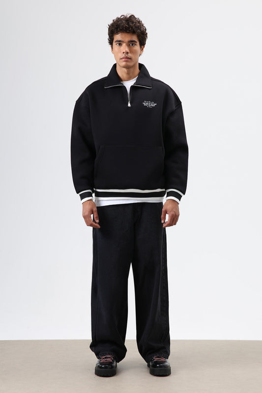 Oversized Polo-Neck Sweatshirt