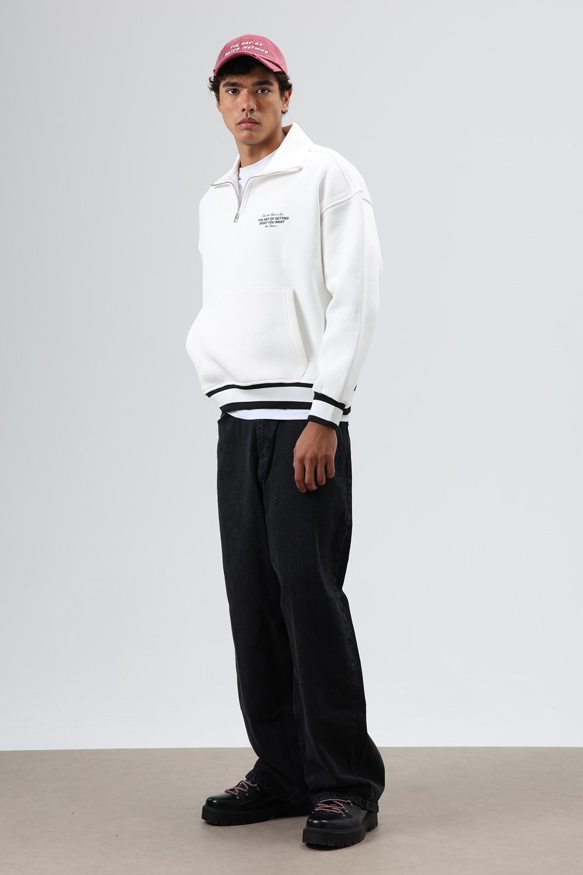 Oversized Polo-Neck Sweatshirt
