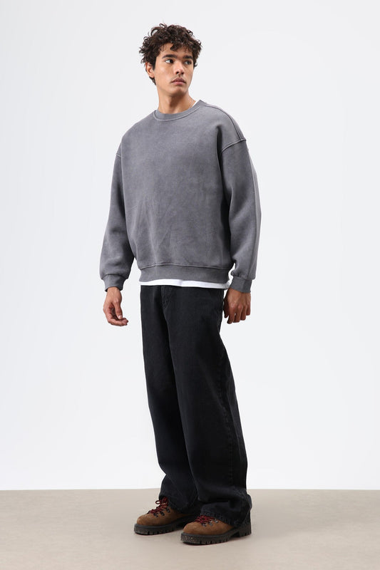 Basic Oversized Washed Sweatshirt