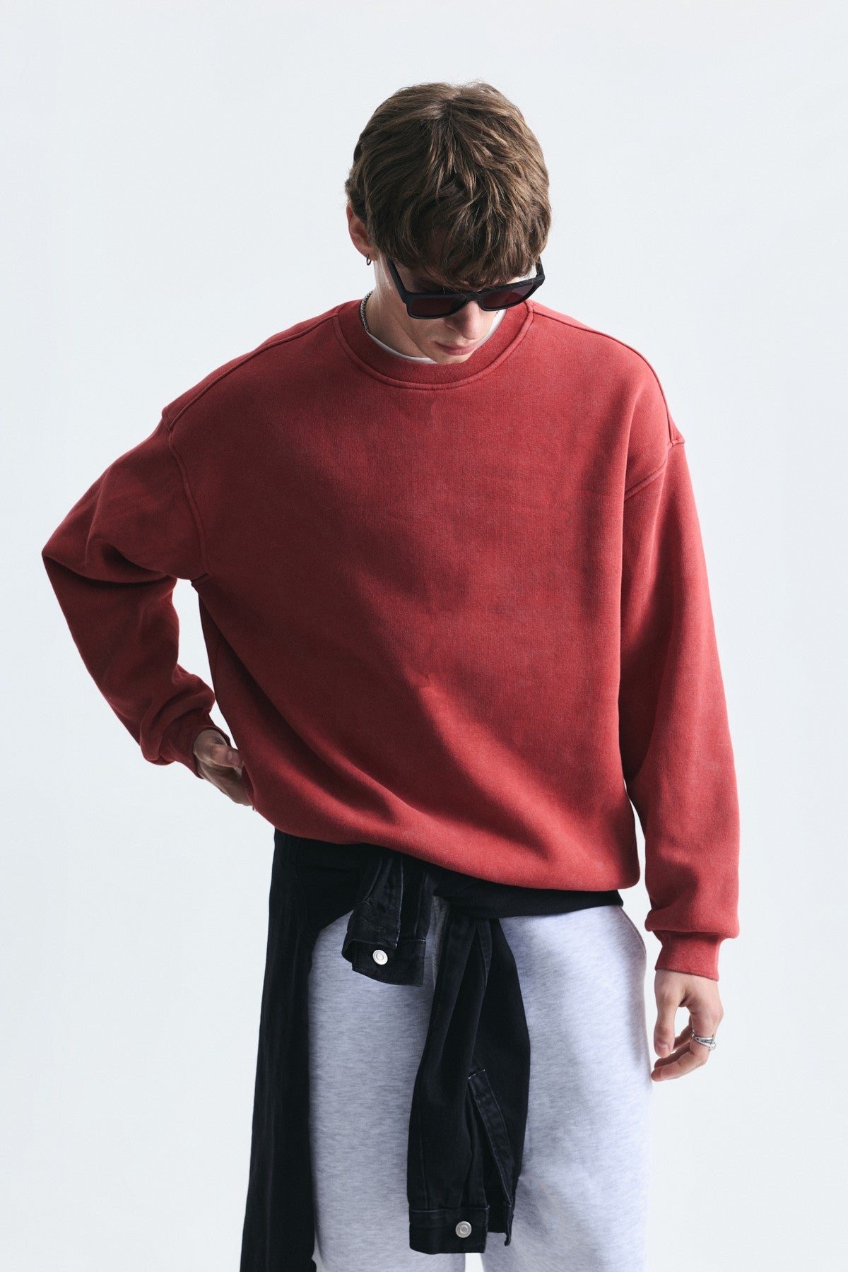 Basic Oversized Washed Sweatshirt