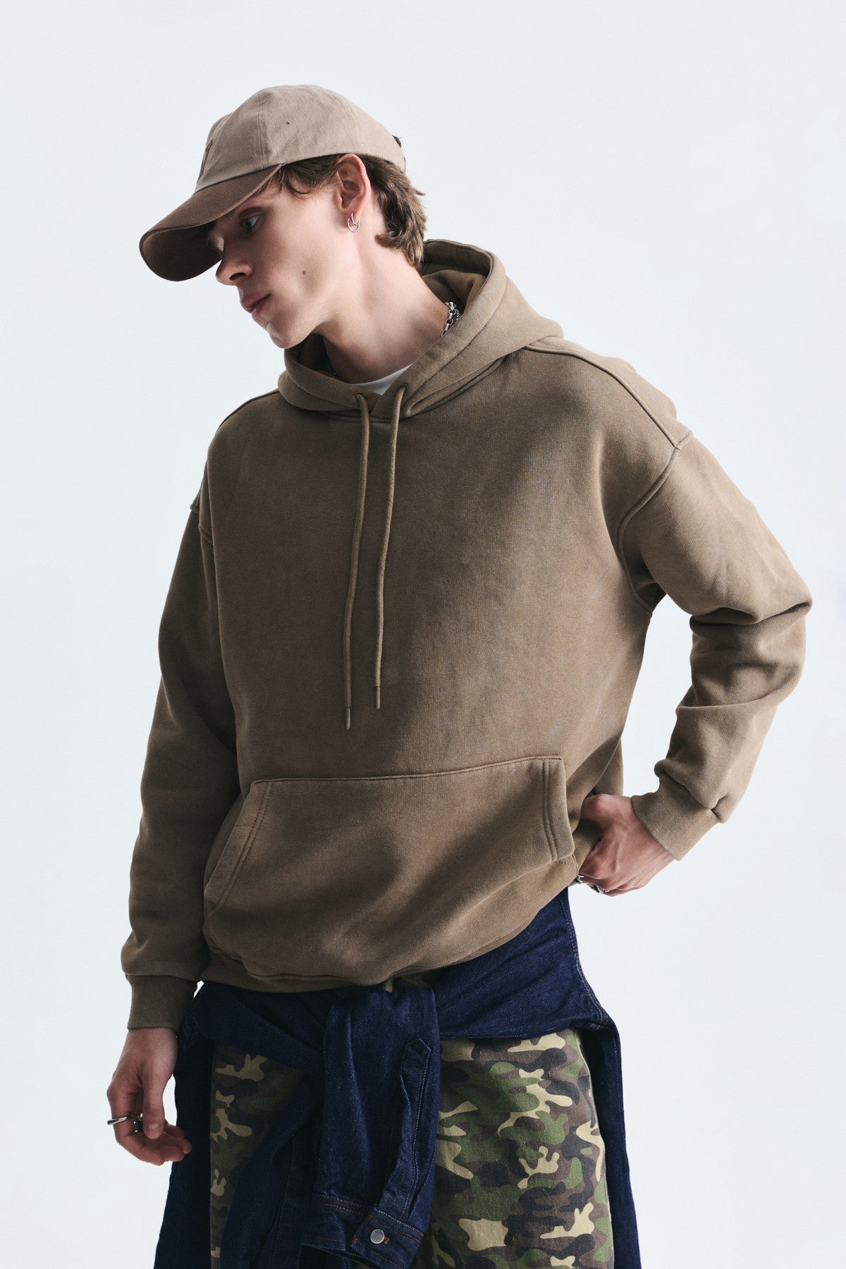 Basic Oversized Washed Hoodie