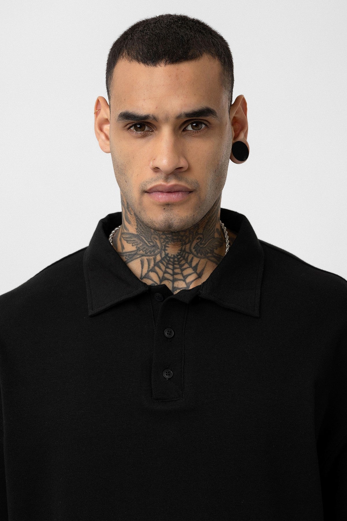 Basic Oversized Polo-Neck T-Shirt