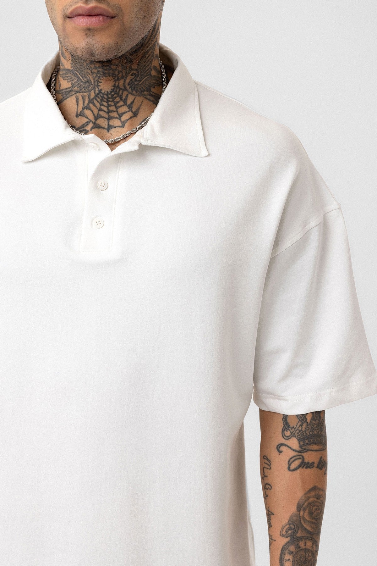 Basic Oversized Polo-Neck T-Shirt
