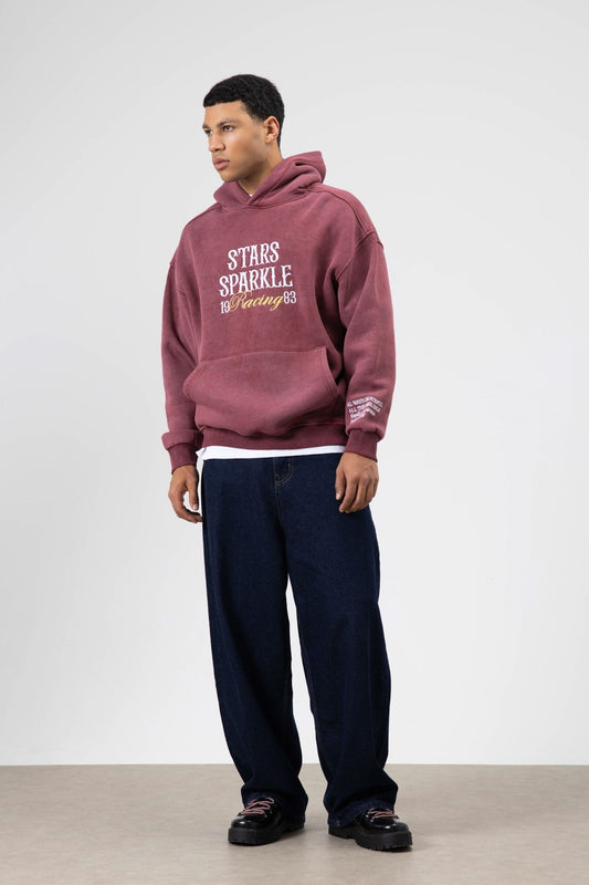 Oversized Embroidered Hooded Sweatshirt