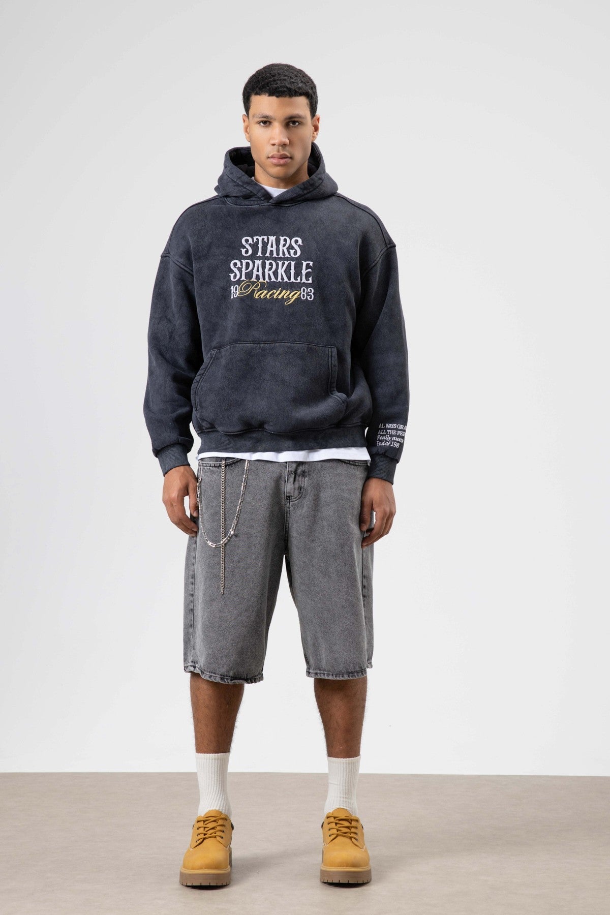 Oversized Embroidered Hooded Sweatshirt
