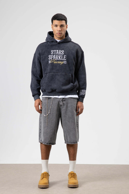 Oversized Embroidered Hooded Sweatshirt