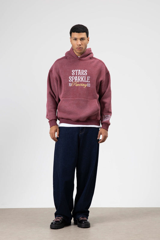 Oversized Embroidered Hooded Sweatshirt