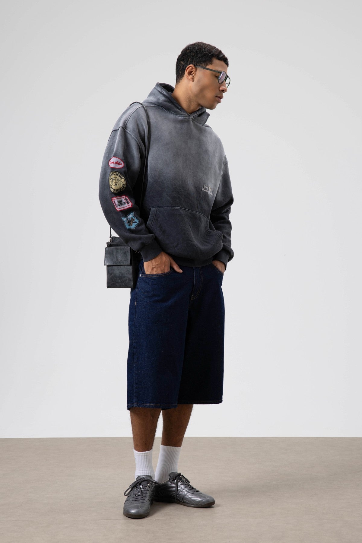 Oversized Printed Hooded Sweatshirt V70-112
