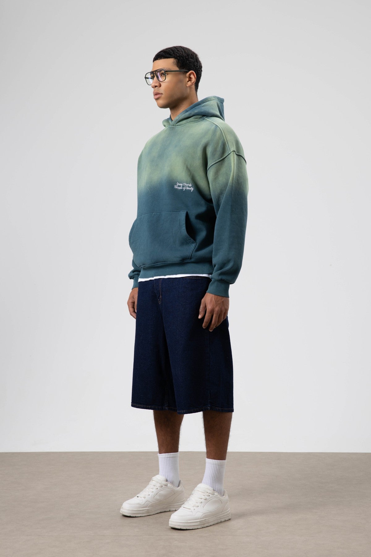 Oversized Printed Hooded Sweatshirt V70-112