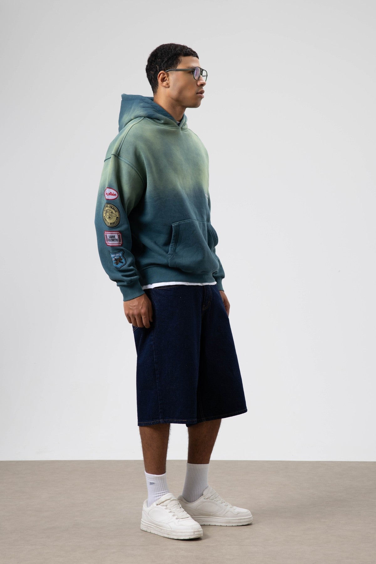 Oversized Printed Hooded Sweatshirt V70-112