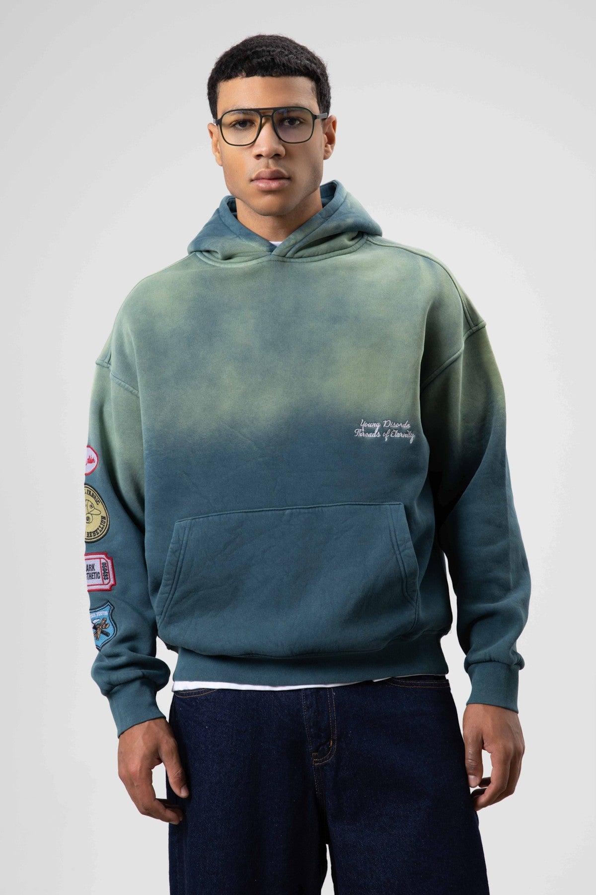 Oversized Printed Hooded Sweatshirt V70-112