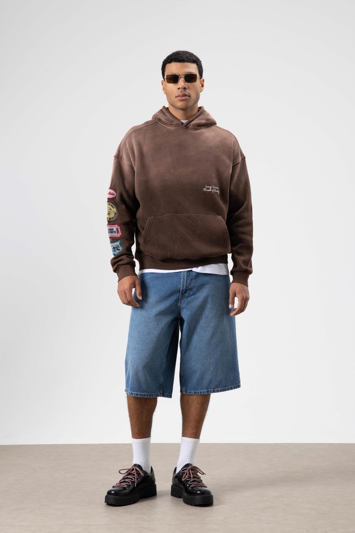 Oversized Printed Hooded Sweatshirt V70-112