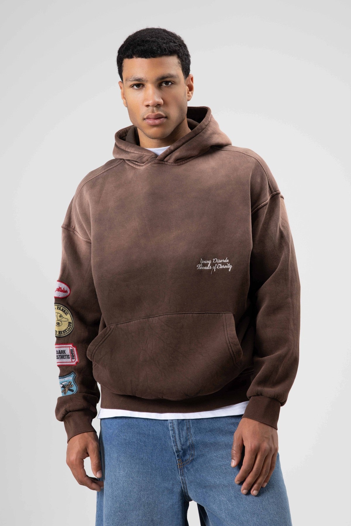 Oversized Printed Hooded Sweatshirt V70-112