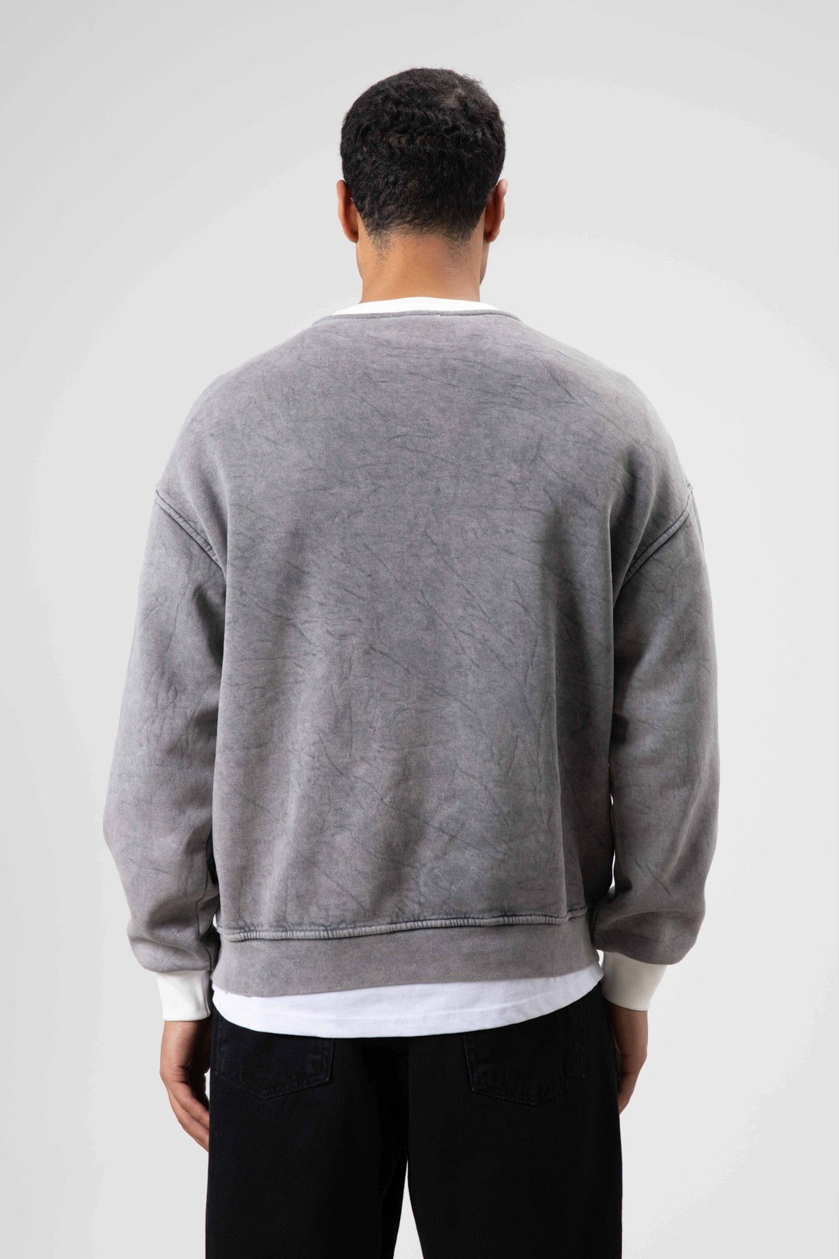 Oversized Bike Neck Print Sweatshirt