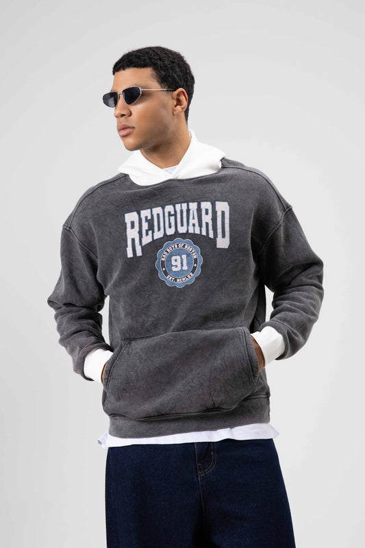 Oversized Printed Hooded Sweatshirt V70-114