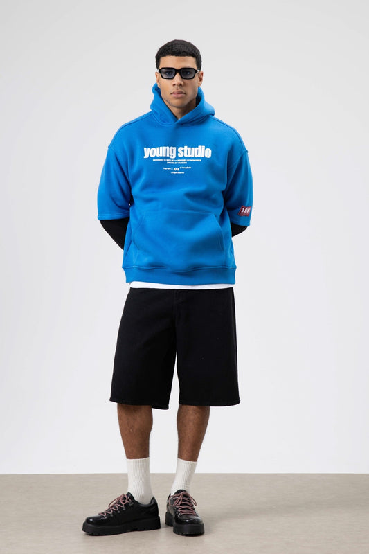 Oversized Printed Hooded Sweatshirt