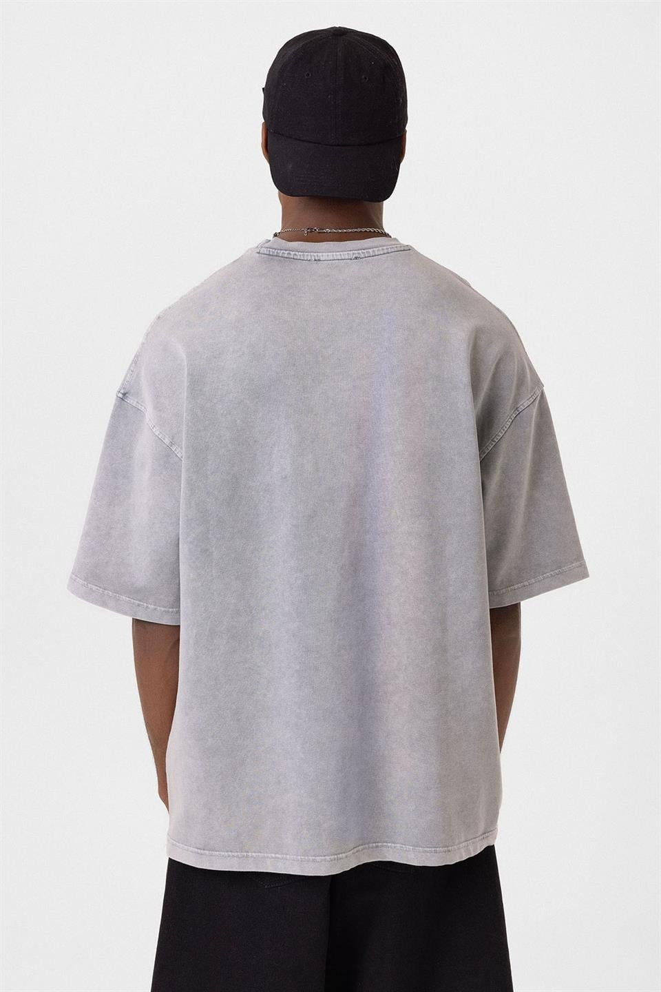 Oversized T-Shirt with Washed Pocket Detail