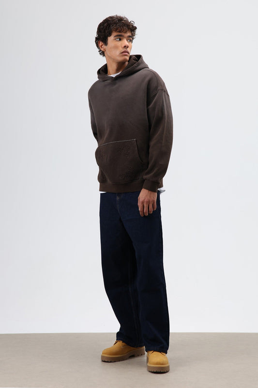 Oversized Hoodie with Embroidered Details