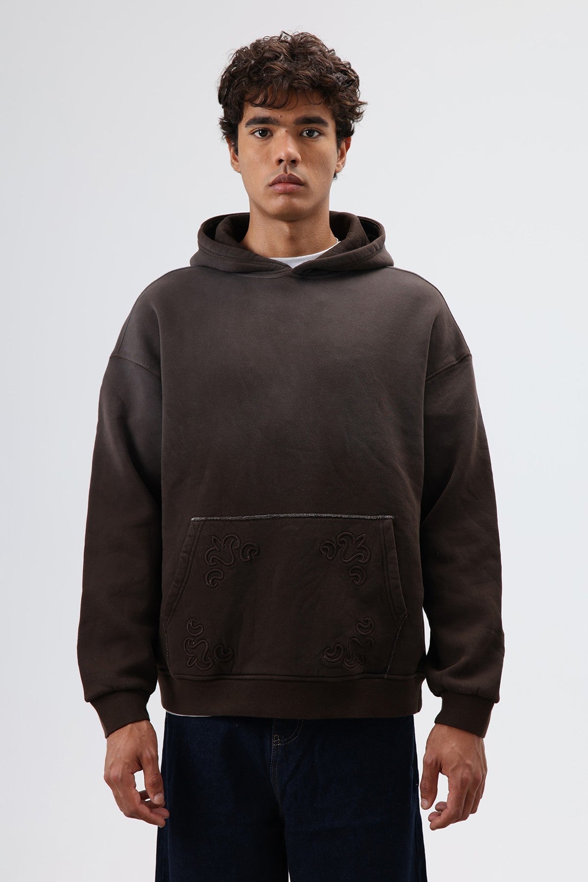 Oversized Hoodie with Embroidered Details