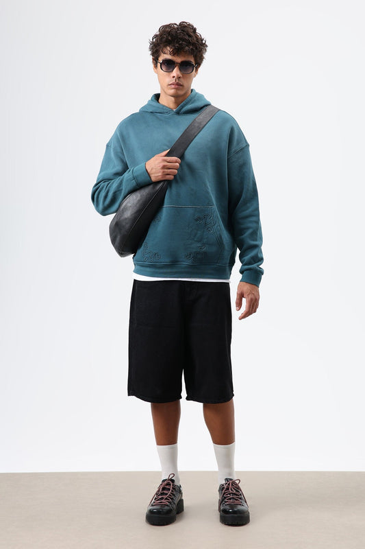 Oversized Hoodie with Embroidered Details