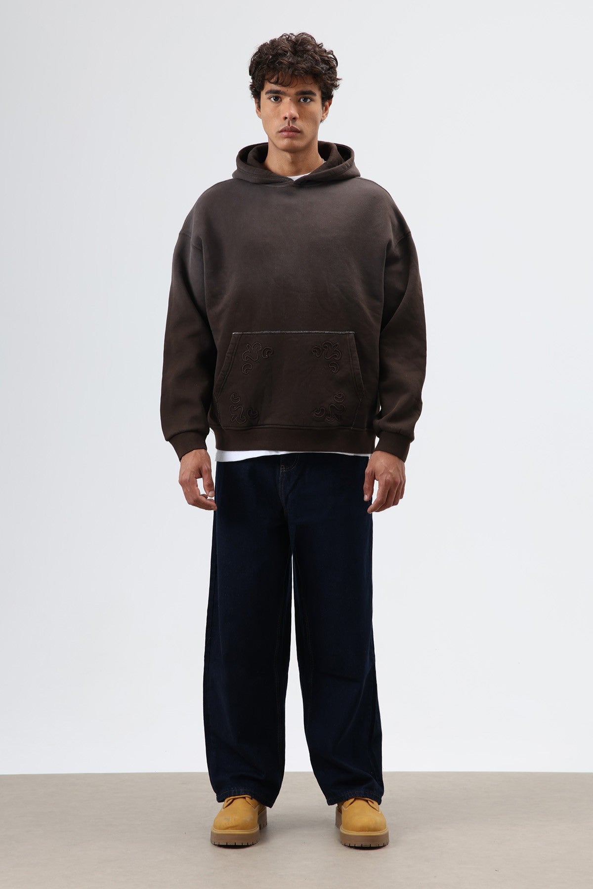 Oversized Hoodie with Embroidered Details