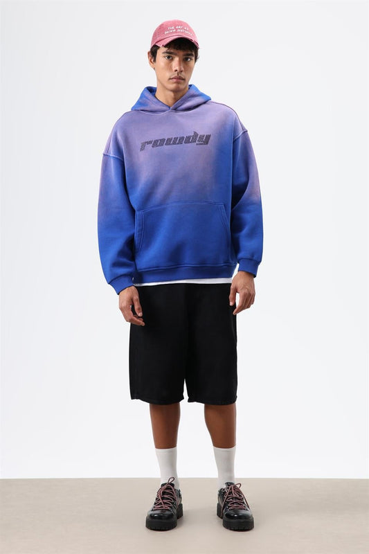 Oversized Printed Washed Hoodie