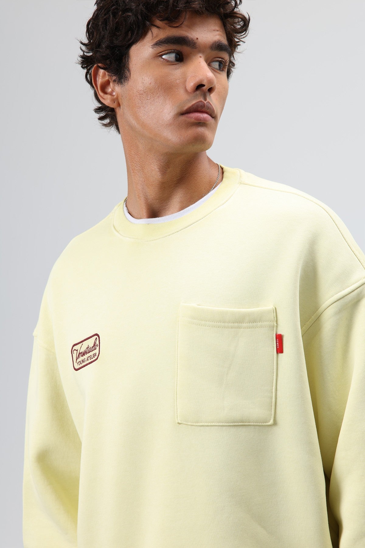 Oversized Bike Neck Sweatshirt with Pockets