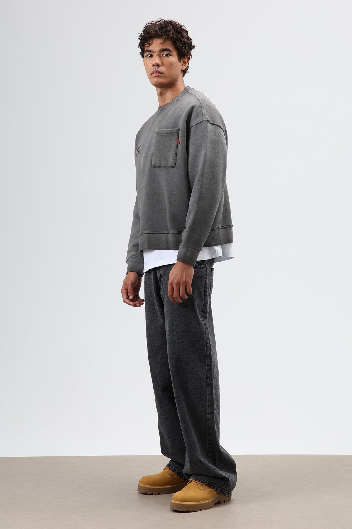 Oversized Bike Neck Sweatshirt with Pockets