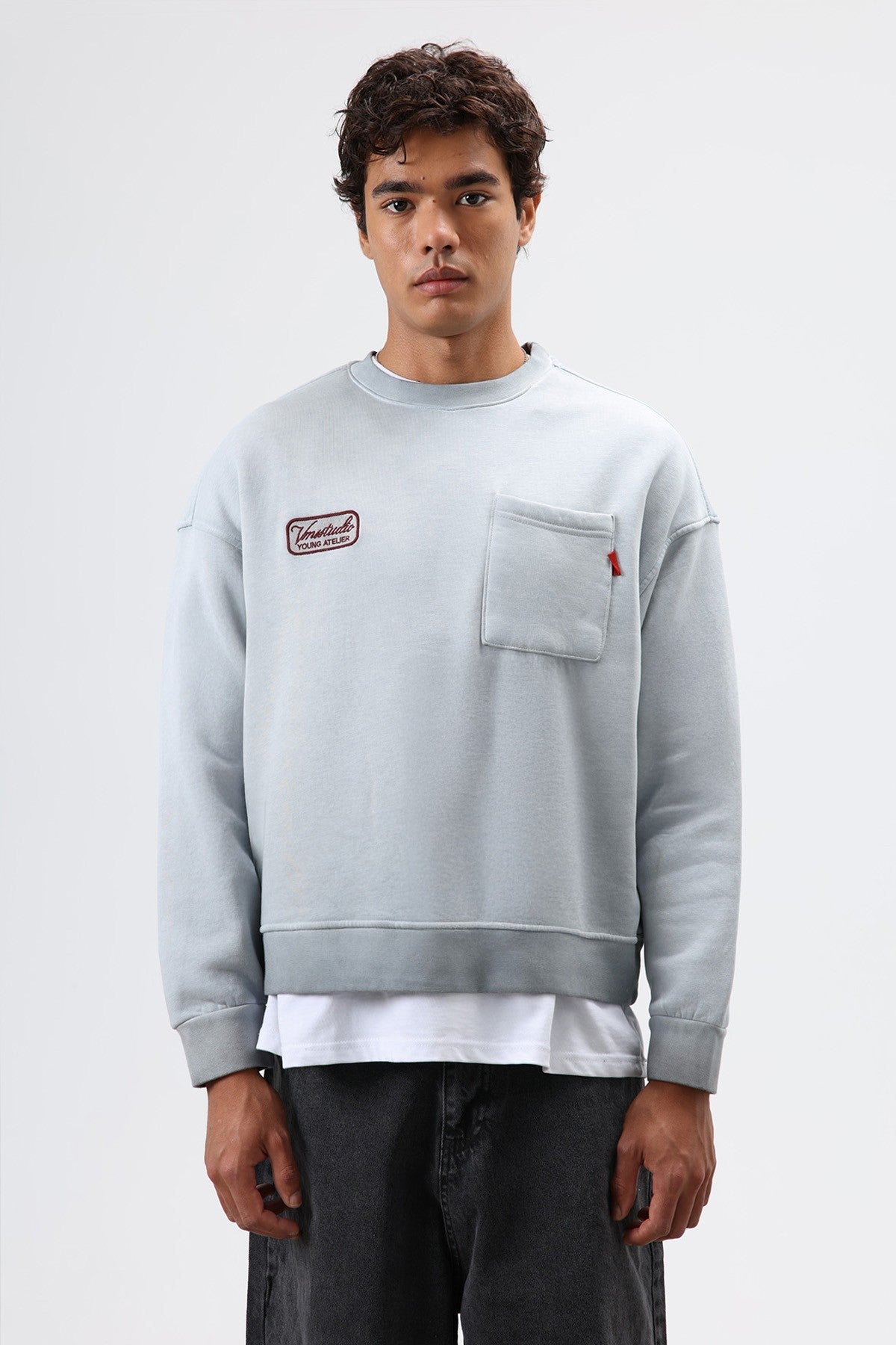 Oversized Bike Neck Sweatshirt with Pockets