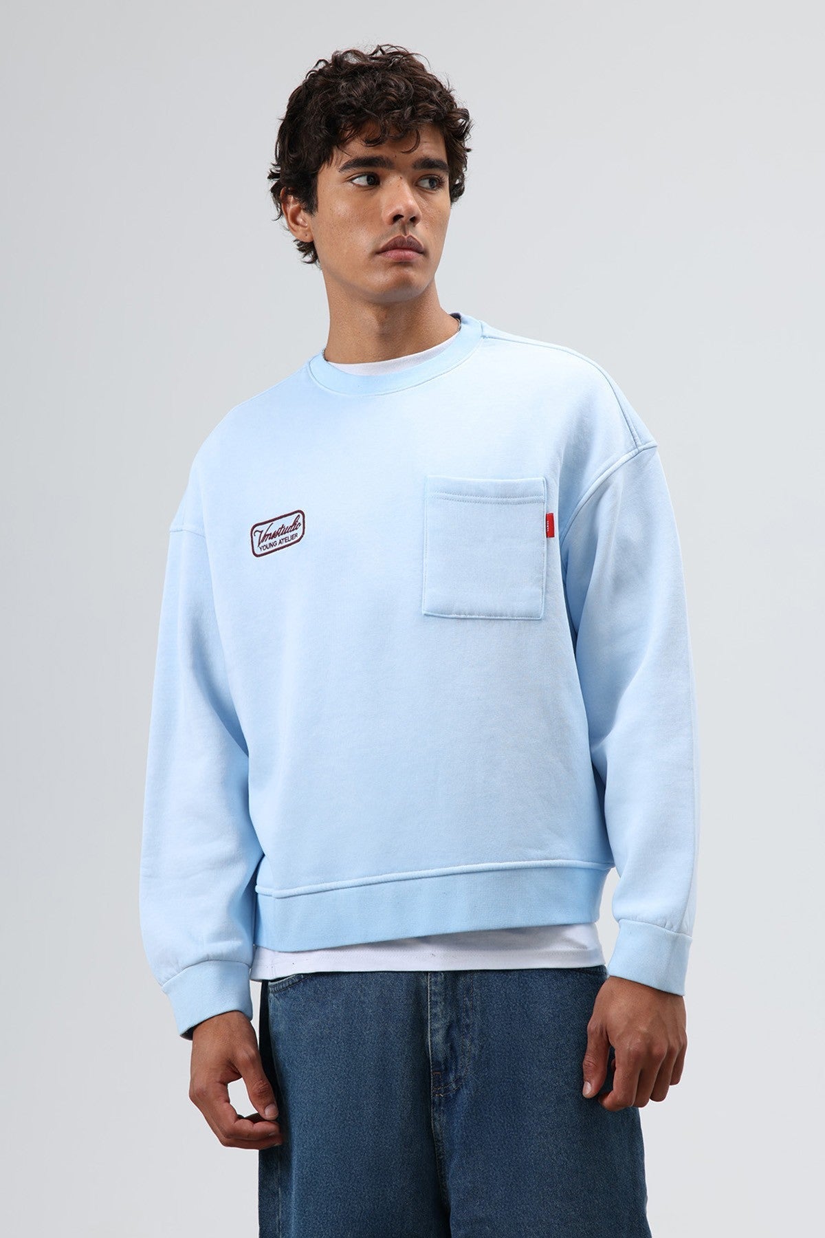 Oversized Bike Neck Sweatshirt with Pockets