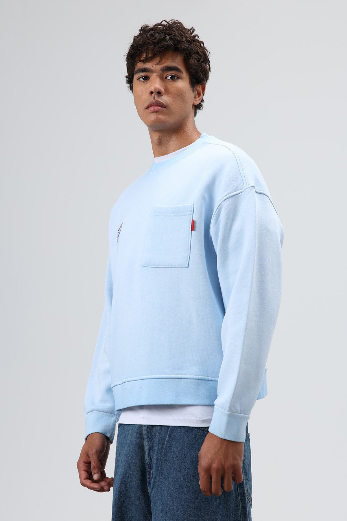 Oversized Bike Neck Sweatshirt with Pockets
