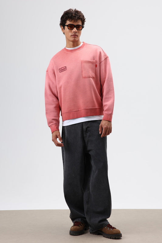 Oversized Bike Neck Sweatshirt with Pockets
