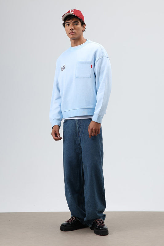 Oversized Bike Neck Sweatshirt with Pockets