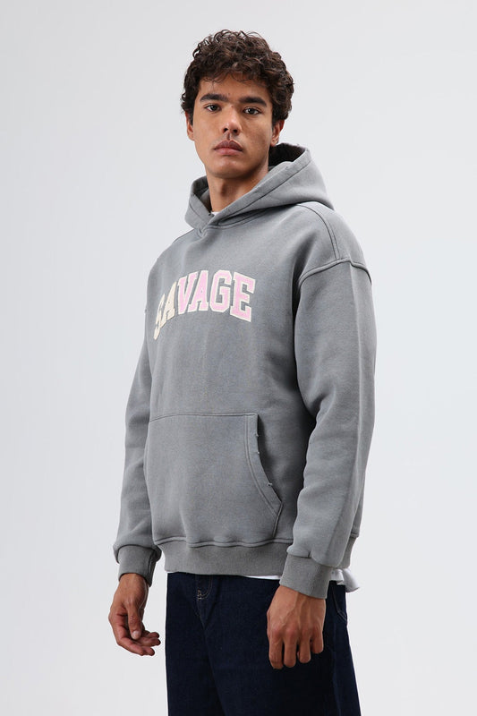 Oversized Printed Hooded Sweatshirt V70-127