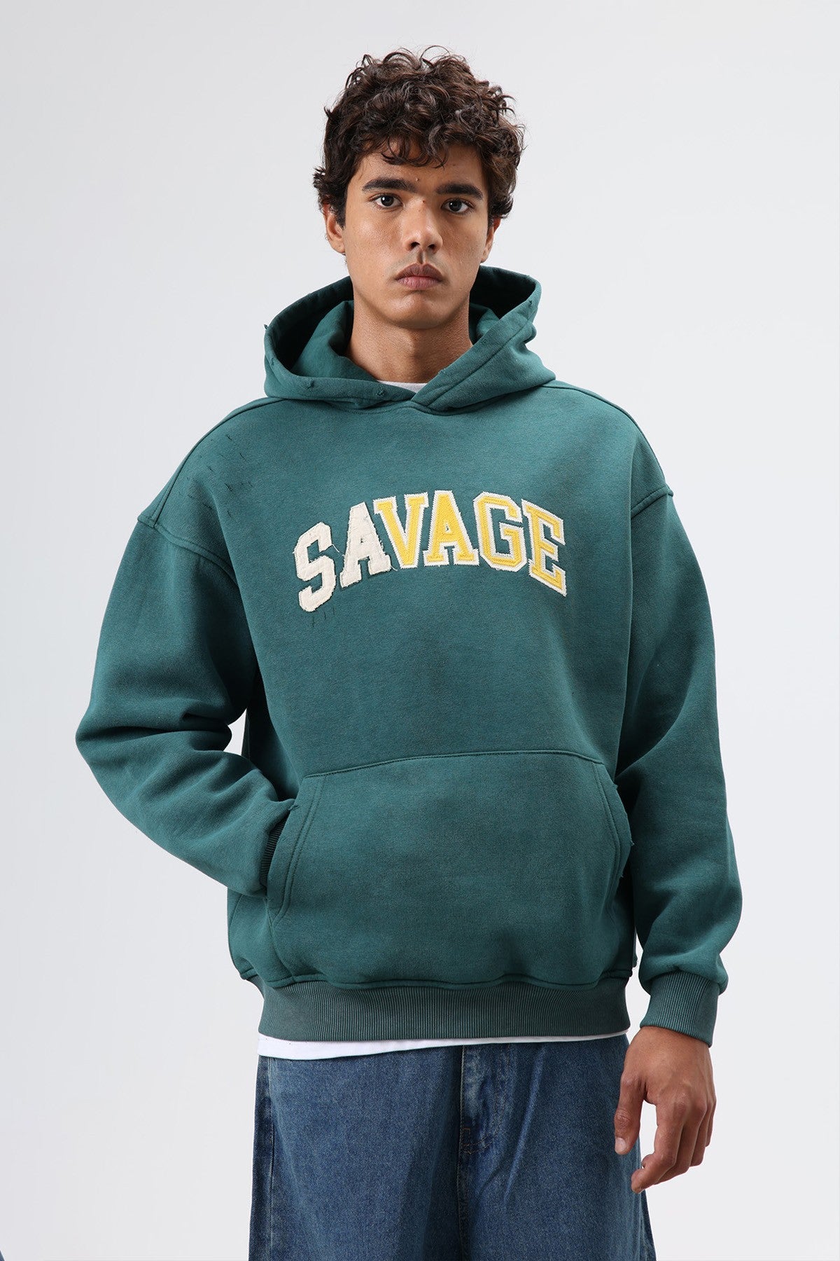 Oversized Printed Hooded Sweatshirt V70-127