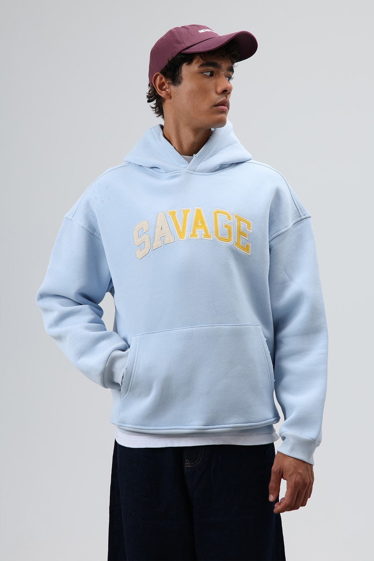 Oversized Printed Hooded Sweatshirt V70-127