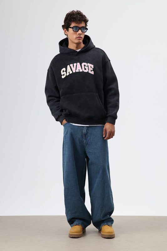 Oversized Printed Hooded Sweatshirt V70-127