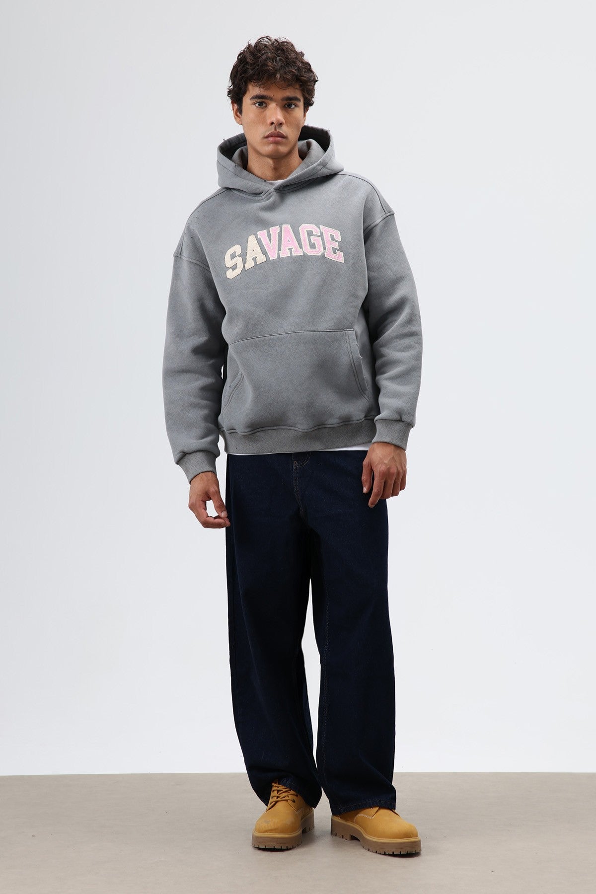 Oversized Printed Hooded Sweatshirt V70-127