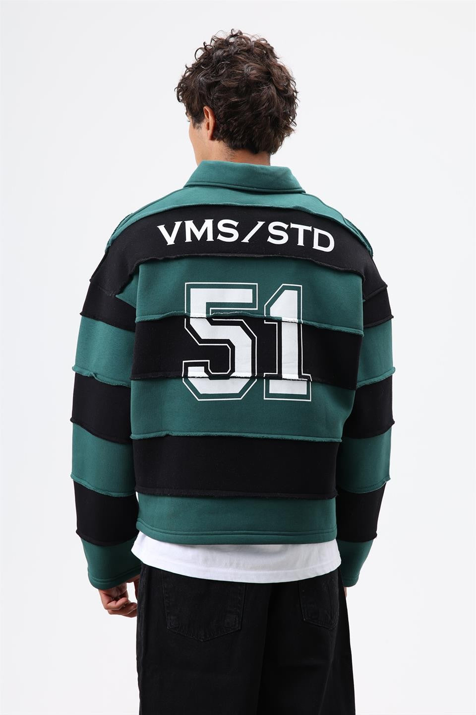 Oversized Striped Printed Sweatshirt