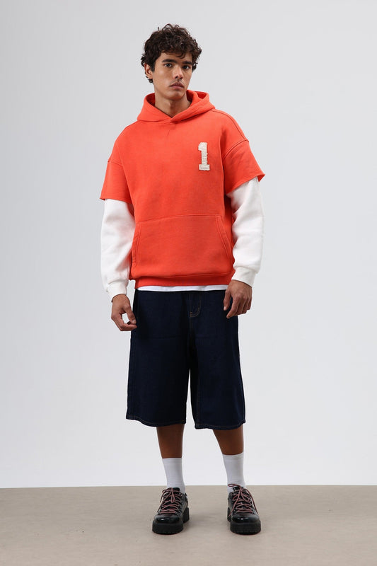 Oversized Hooded Sweatshirt with Sleeves